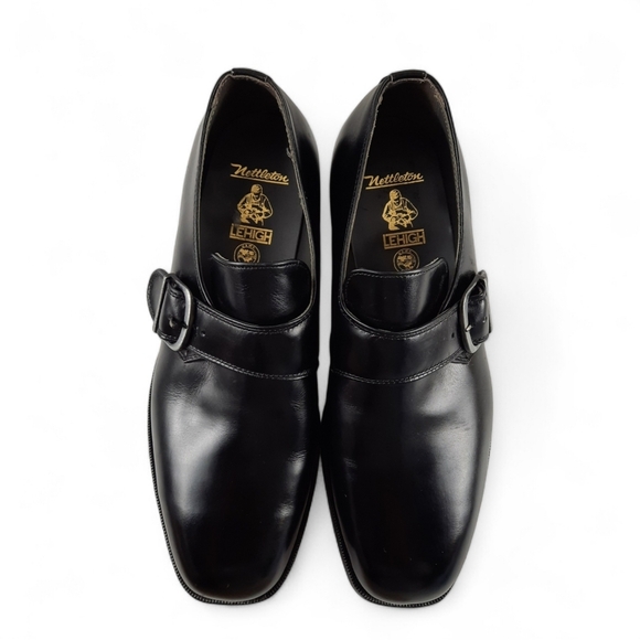 NETTLETON Steel Toe Monk Strap Black Leather Mens Dress Shoes Loafer 9 E Wide 9E - Picture 6 of 11